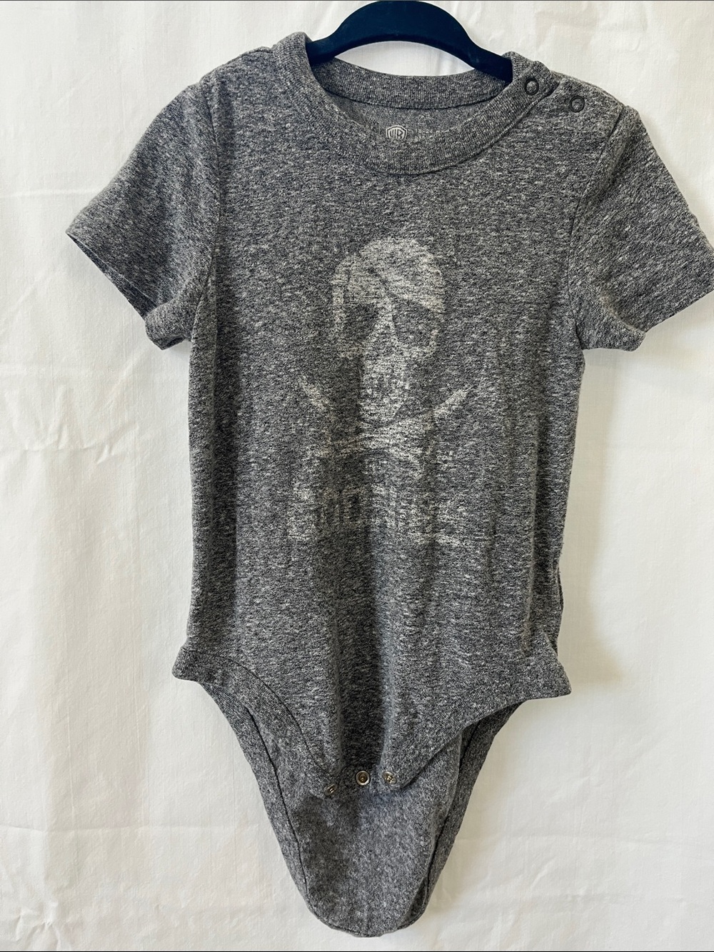 GAP Heather Gray Baby Tee with The Goonies Skull Graphic